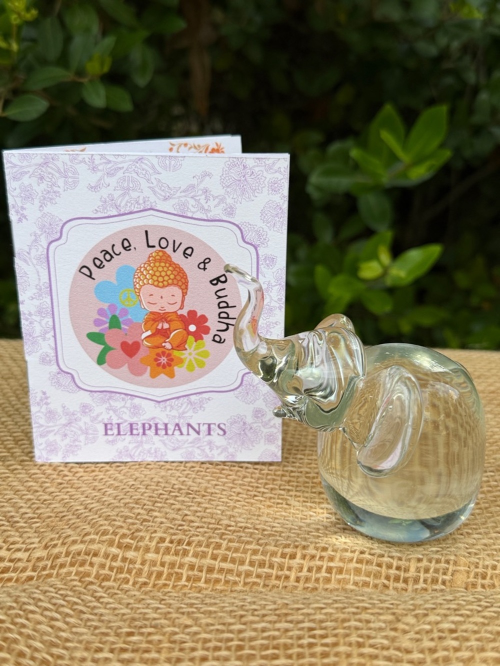 VTG Glass Elephant Statue Paperweight w/ Guide to Feng Shui Placement (& More)